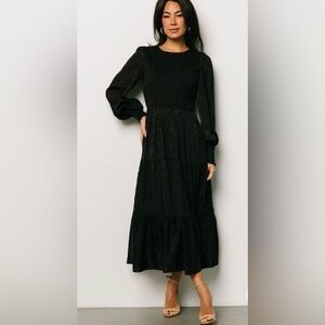 NWT Baltic Born Stockholm Smocked Dress Black Large